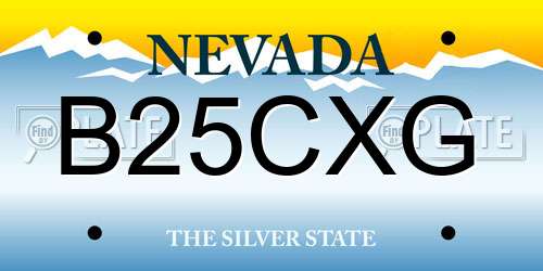 B25CXG Nevada License Plate