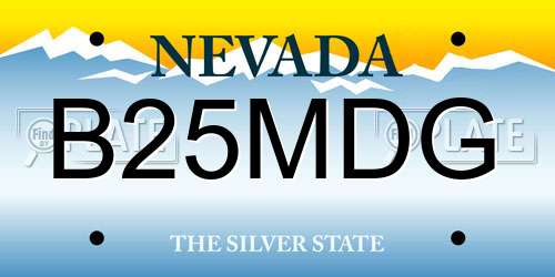 B25MDG Nevada License Plate
