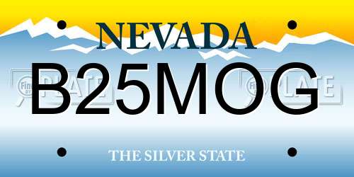 B25MOG Nevada License Plate
