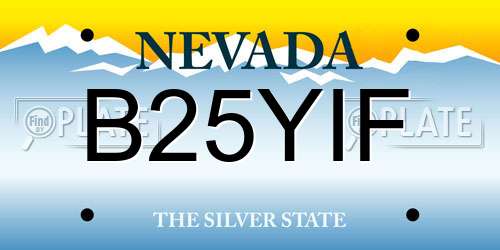 B25YIF Nevada License Plate