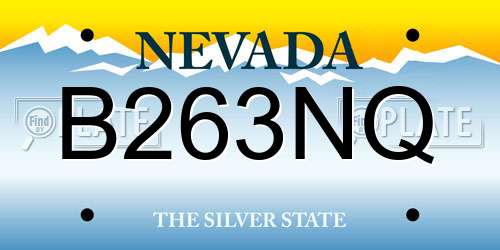B263NQ Nevada License Plate