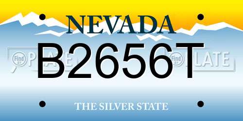 B2656T Nevada License Plate
