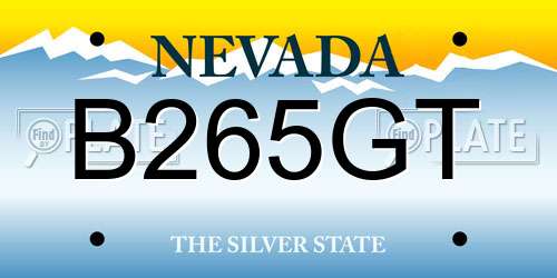 B265GT Nevada License Plate