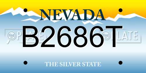 B2686T Nevada License Plate