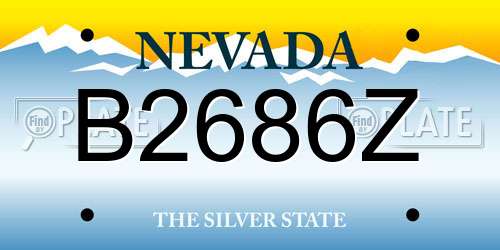 B2686Z Nevada License Plate