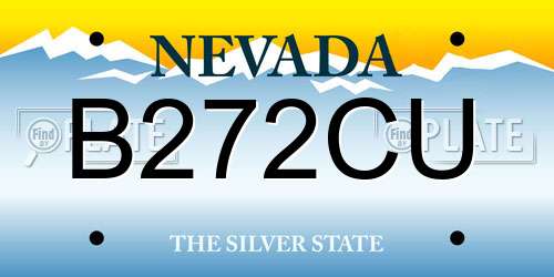 B272CU Nevada License Plate