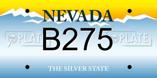 B275 Nevada License Plate