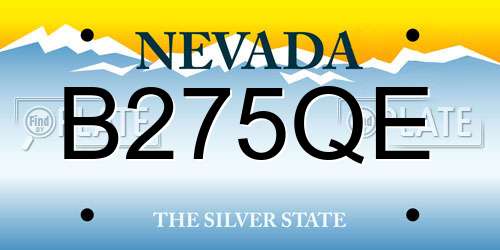 B275QE Nevada License Plate