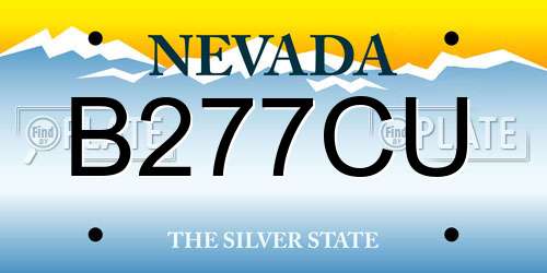 B277CU Nevada License Plate
