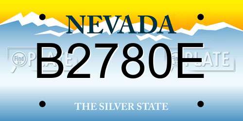 B2780E Nevada License Plate