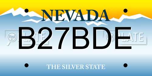 B27BDE Nevada License Plate