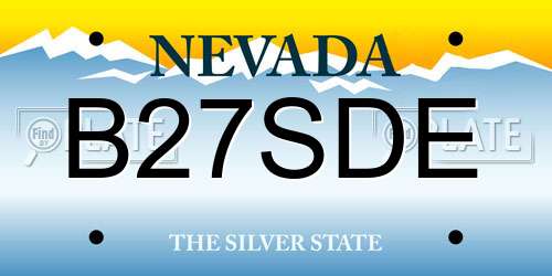 B27SDE Nevada License Plate