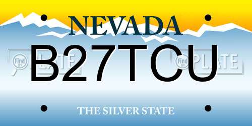 B27TCU Nevada License Plate