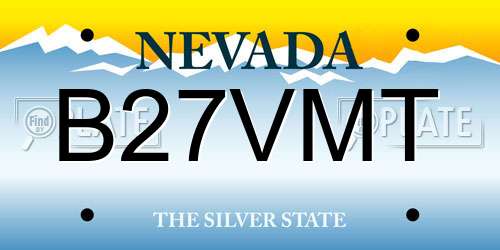 B27VMT Nevada License Plate