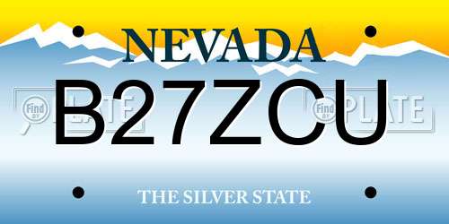 B27ZCU Nevada License Plate