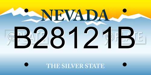 B28121B Nevada License Plate