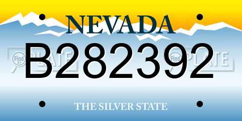 B282392 Nevada License Plate