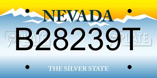 B28239T Nevada License Plate
