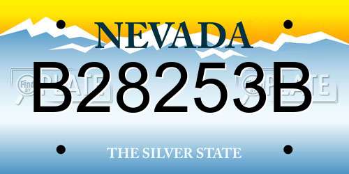 B28253B Nevada License Plate