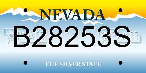 B28253S Nevada License Plate