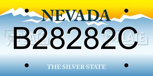 B28282C Nevada License Plate