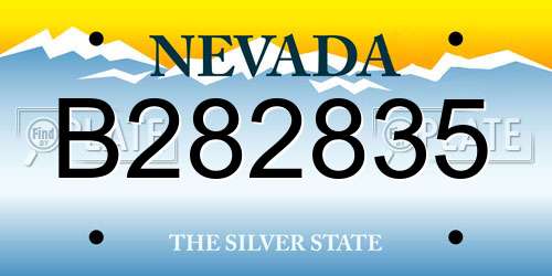 B282835 Nevada License Plate