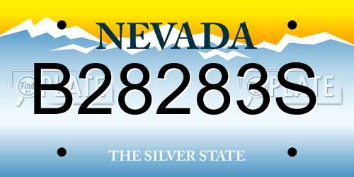 B28283S Nevada License Plate