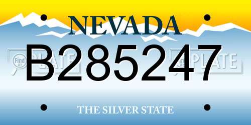 B285247 Nevada License Plate