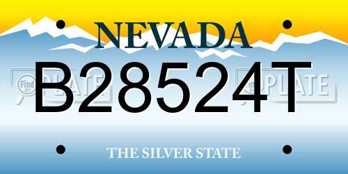 B28524T Nevada License Plate
