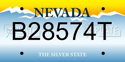 B28574T Nevada License Plate