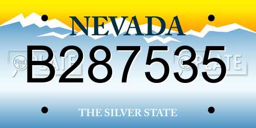 B287535 Nevada License Plate