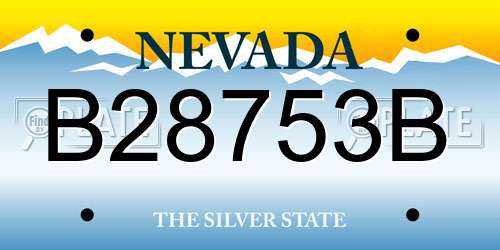 B28753B Nevada License Plate
