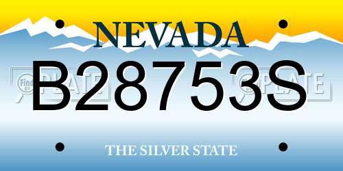 B28753S Nevada License Plate