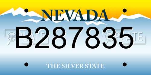 B287835 Nevada License Plate