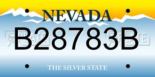 B28783B Nevada License Plate