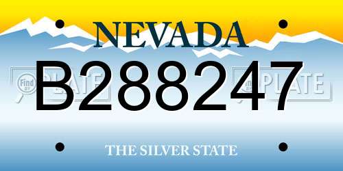 B288247 Nevada License Plate