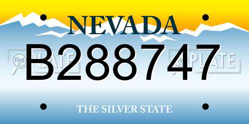 B288747 Nevada License Plate