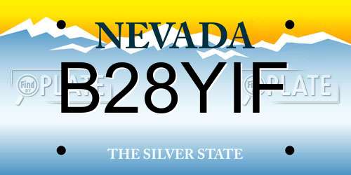 B28YIF Nevada License Plate