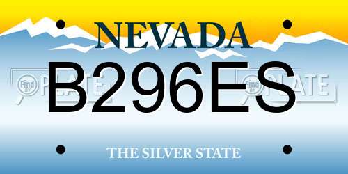 B296ES Nevada License Plate
