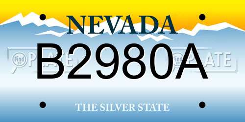 B2980A Nevada License Plate