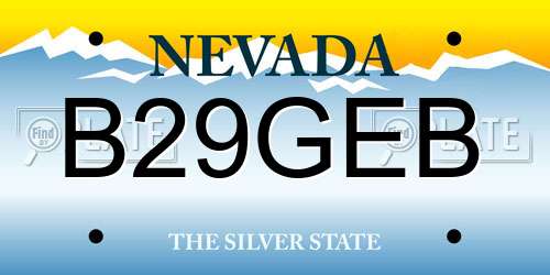 B29GEB Nevada License Plate