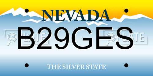 B29GES Nevada License Plate