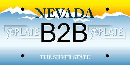 B2B Nevada License Plate