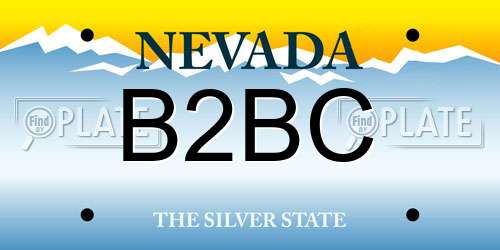 B2BC Nevada License Plate