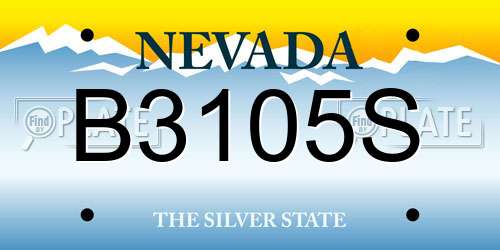 B3105S Nevada License Plate