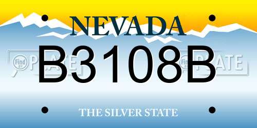 B3108B Nevada License Plate