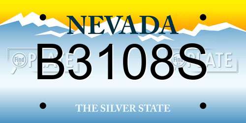 B3108S Nevada License Plate
