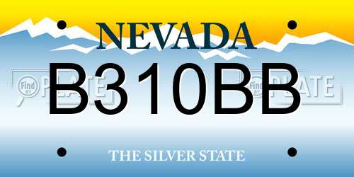 B310BB Nevada License Plate