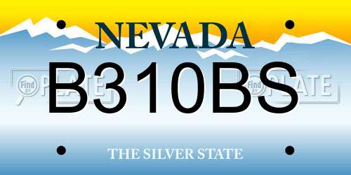 B310BS Nevada License Plate