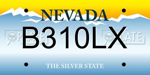 B310LX Nevada License Plate